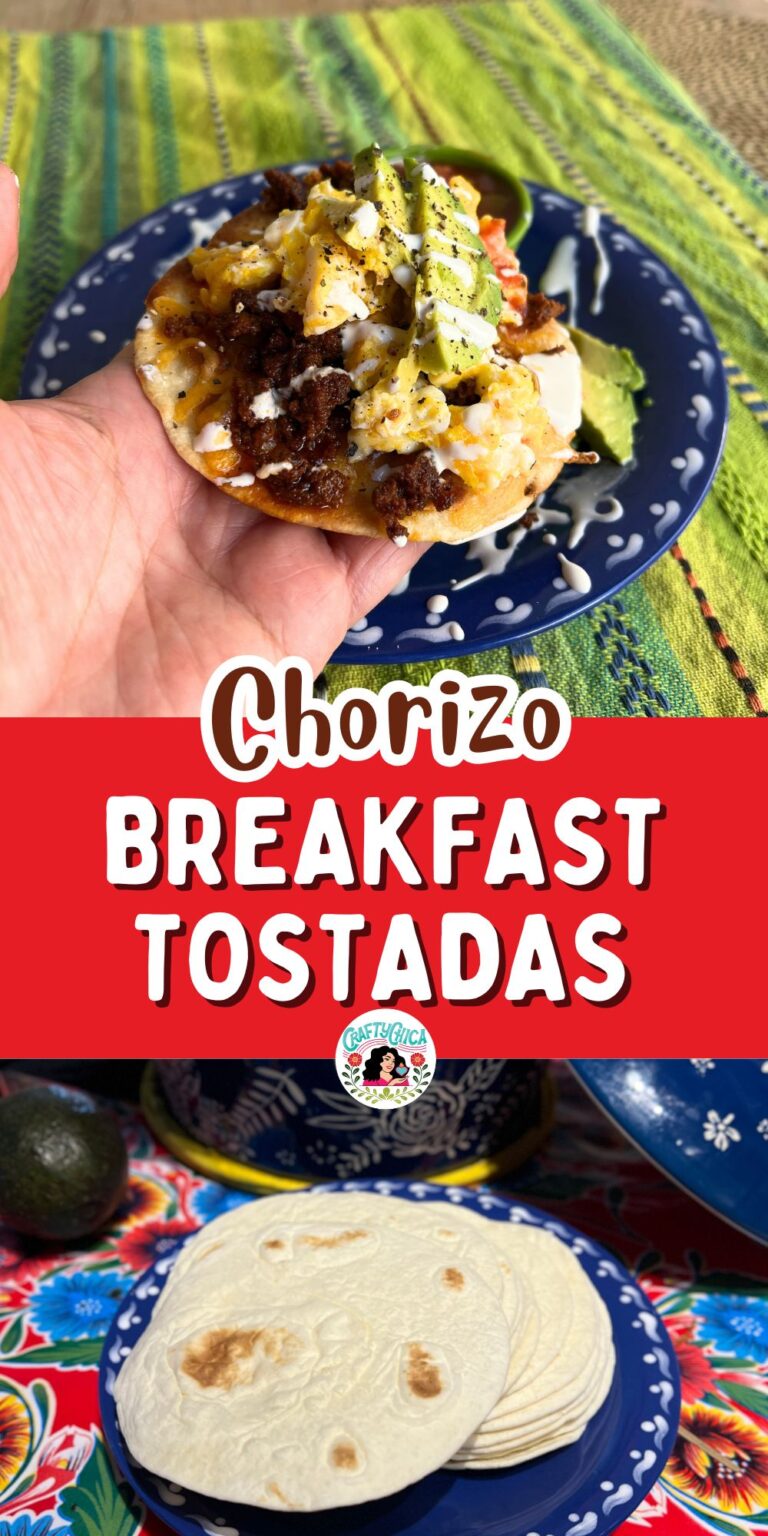 Crispy mini breakfast tostadas with chorizo & avocado