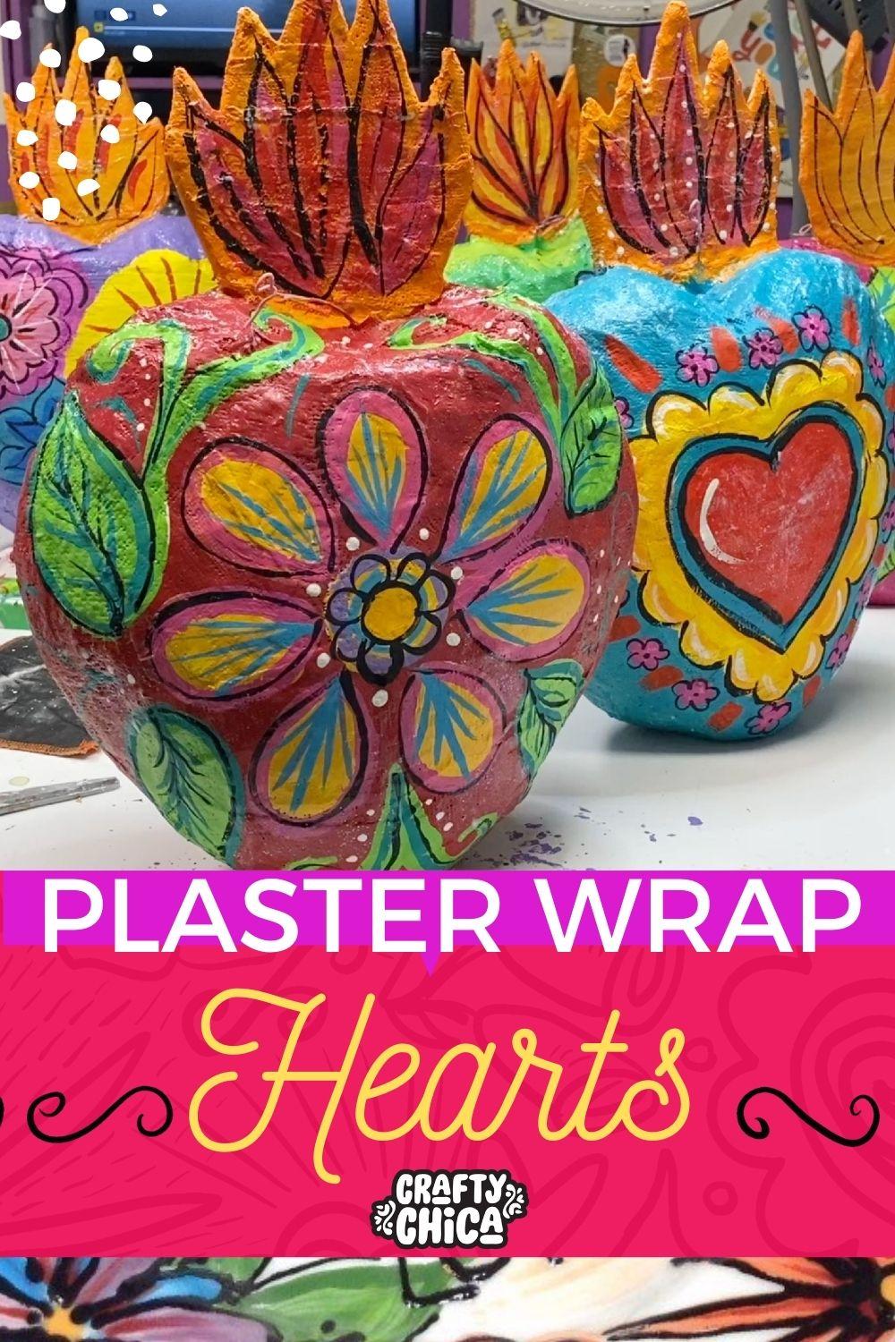 How to make plaster wrap hearts! #craftychica #papermache