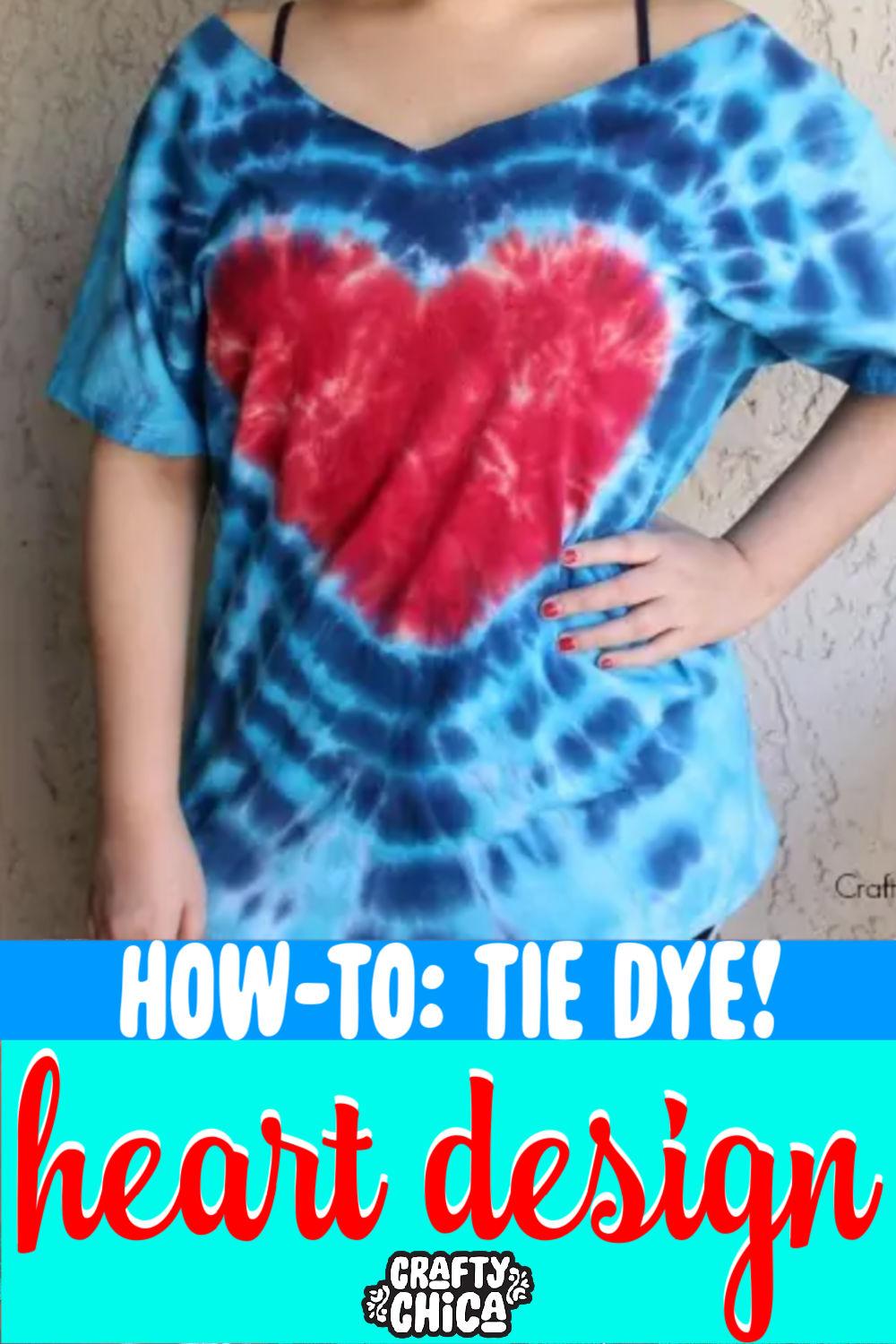 How to tie-dye a heart! #craftychica #tiedye