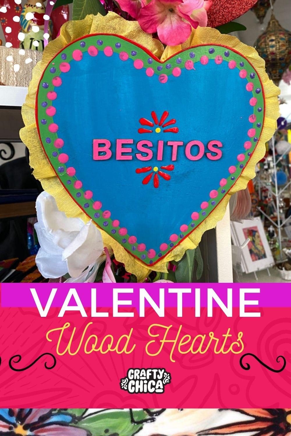 Valentine wood hearts #craftychica #valentinecrafts
