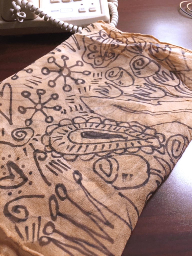 Avocado dyed scarf, CraftyChica.com.