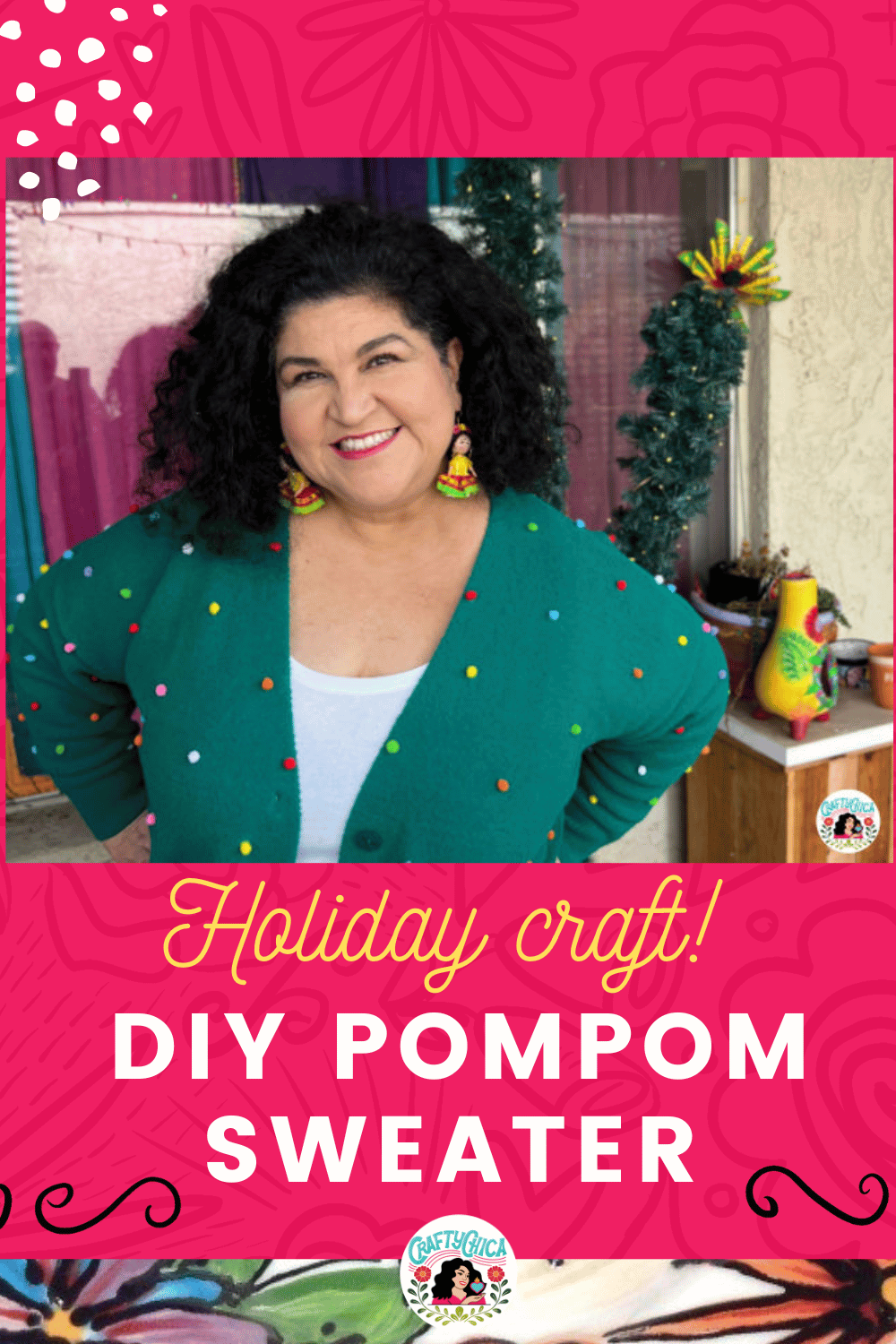 diy pompom sweater pinterest image