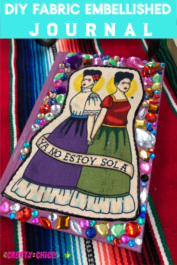 How to make fabric embellished journals #craftychica #blankjournal #dreamjournal #fabriccrafts