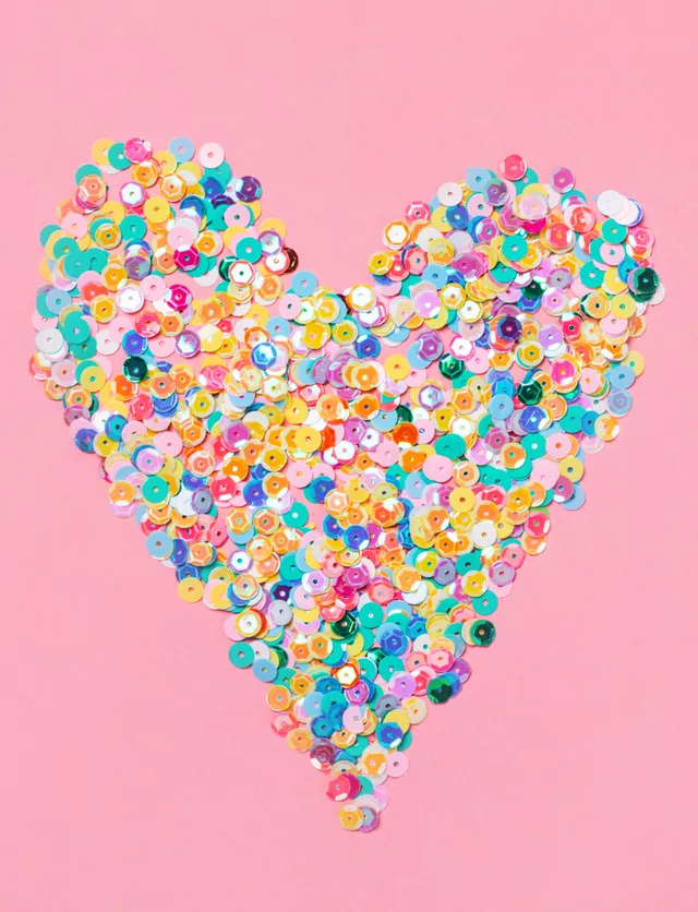 sequin heart